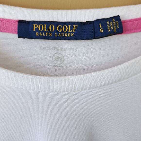 Ralph Lauren POLO Golf Women's Classic Stripe Top Long Sleeve Blue White Large - Picture 4 of 9